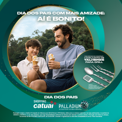 Campanha de Dia dos Pais do Shopping Catuaí Palladium Oferece Conjunto de Talheres para Grill em Compras